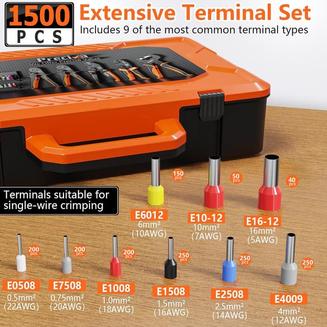 Thumbnail 3 de Preciva 0.08-16mm² Ferrule Crimping Tool Kit