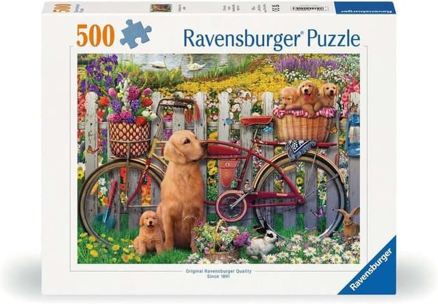 Detalle de Ravensburger Cute Dogs in The Garden 500 Piece Jigsaw Puzzle (Age 10+) for Adults and Kids