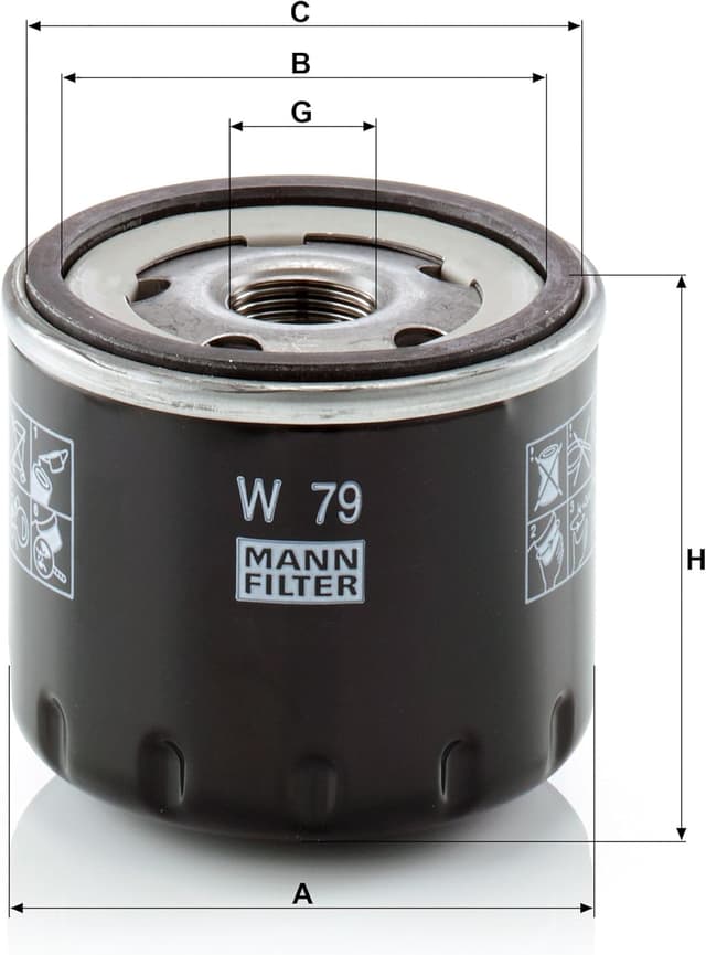 Thumbnail 2 de MANN-FILTER W 79 Filtro de aceite para automóviles
