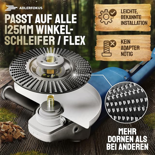 Detalle 2 de Adlerfokus Holz Schleifscheibe 125 mm für Winkelschleifer