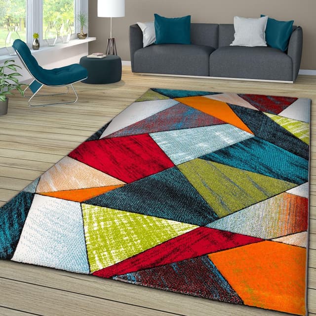 Thumbnail 6 de TT Home Tapis à poils courts 3D géométrique multicolore pour chambre et salon, 200x290 cm
