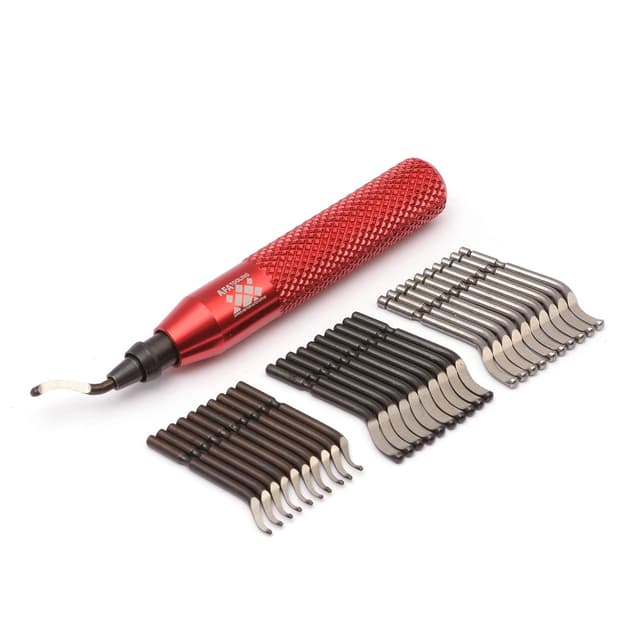 Detalle de AFA Tooling Deburring Tool Kit with 31 HSS Blades (BS1010, BK3010 & BS1018) for Copper Pipes, Plastics and Metal Work