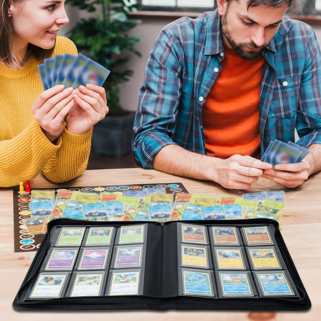 Detalle de Tolesum Raccoglitore Toploader 3"x4" con zip e 10 toploader, 9 pagine (216 posti) per Magic, YuGi Oh e TCG