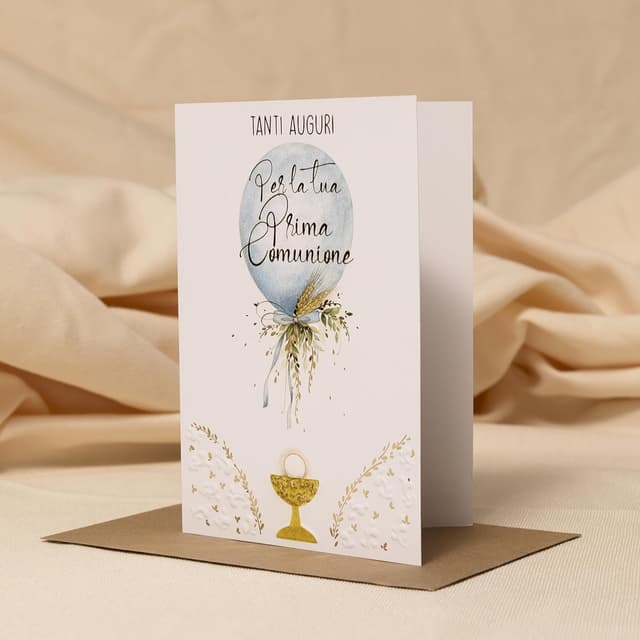 Detalle 2 de ARKRAFT Tarjeta de Comunión Niño con Bolsita Porta Dinero