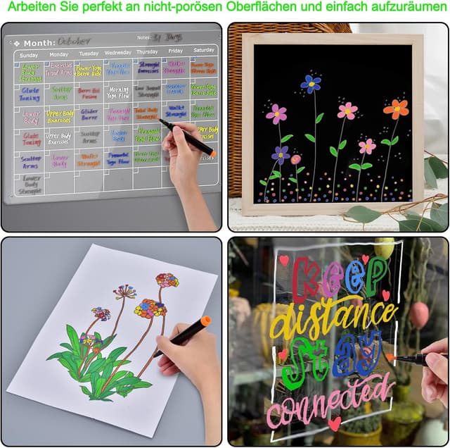 Thumbnail 6 de LivDeal 24 Kreidemarker für Glas 🎨