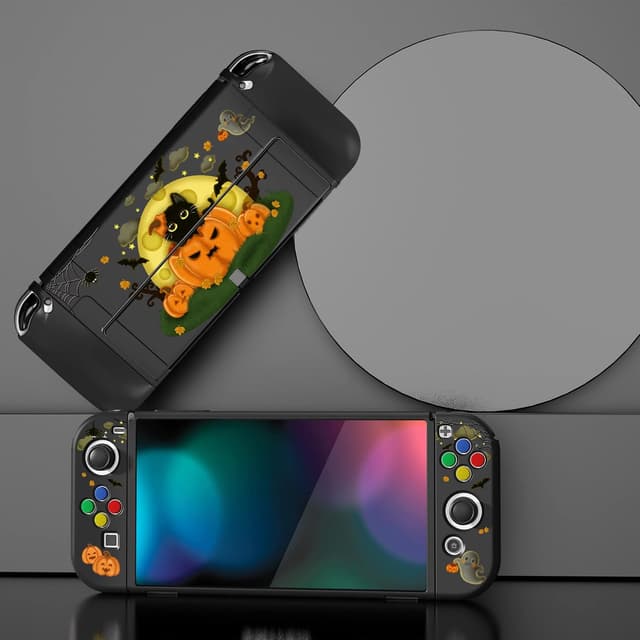 Detalle de playvital ZealProtect Soft Protective Case for Nintendo Switch OLED (Moon Night Halloween)