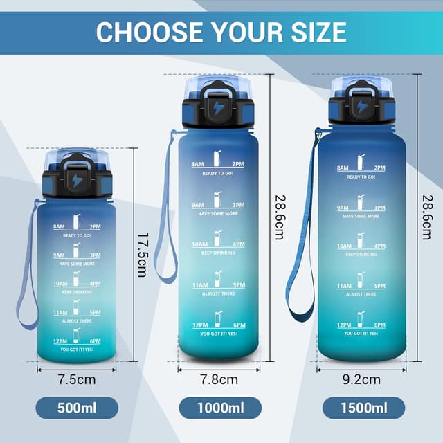 Thumbnail 4 de Bouteille d'eau Enfant 500 ml — gourde motivante avec paille 🚰