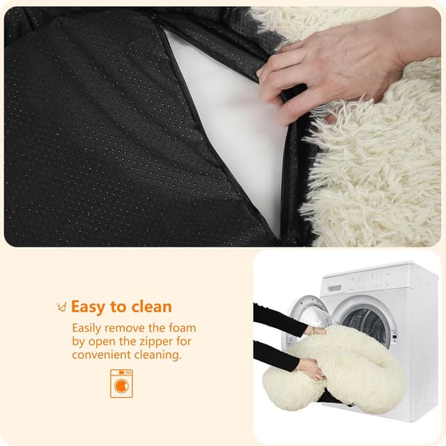 Detalle de HMTOPE Donut Hundebett 70 cm Ø Beige