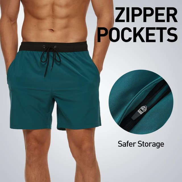 Detalle de Arcweg Pantaloncini da bagno uomo a asciugatura veloce con fodera a rete e taschino