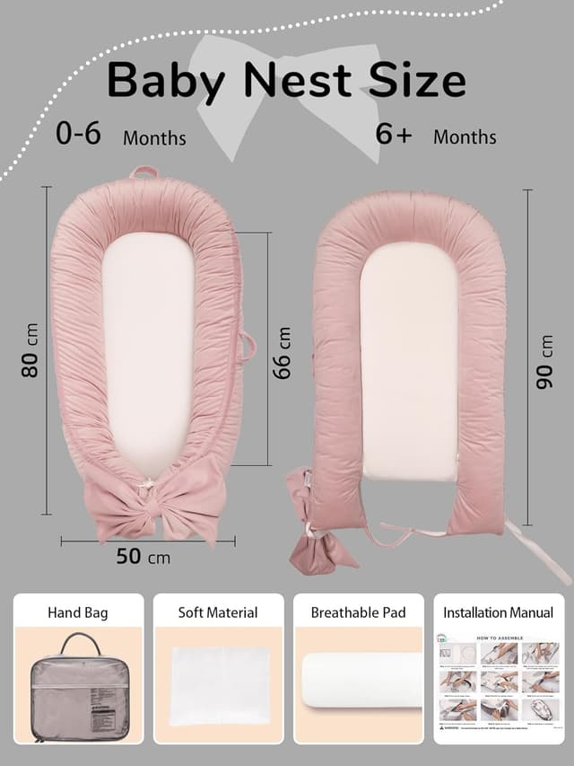 Detalle de EAQ Babynest Nestchen 36×26×10 cm