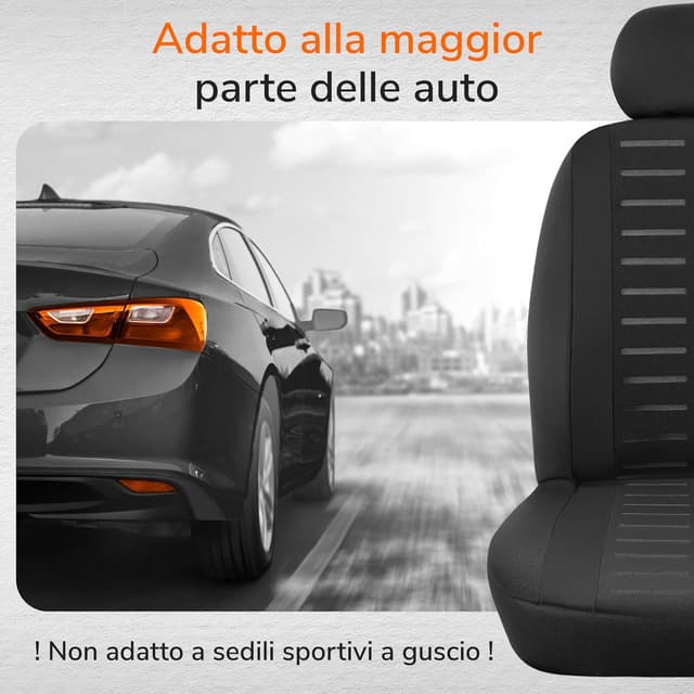 Detalle de Upgrade4cars Coprisedili Anteriori Set Versione 2026 universali in nero (4 pezzi)
