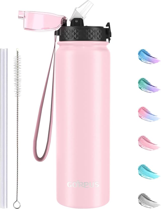 Detalle de GOPPUS 1L Stainless water bottle with straw 🚰