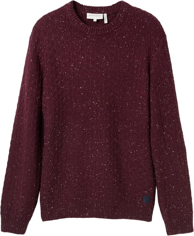 Detalle de TOM TAILOR Pullover da uomo: jersey a maniche lunghe comodo e versatile