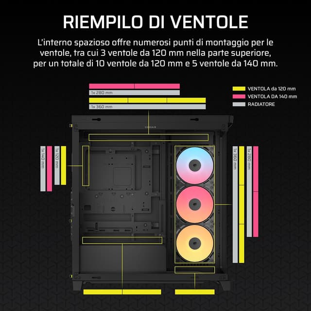 Thumbnail 6 de CORSAIR FRAME 4500X RS-R ARGB Mid-Tower con vetro panoramico e sistema InfiniRail, 3 ventole RS120R incluse