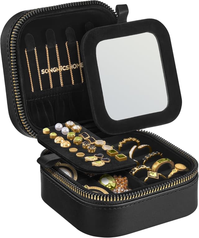 Thumbnail 6 de SONGMICS HOME ANAH Collection Travel Jewellery Case (JBC180S01) with Mirror, 10.5 x 20.5 x 6 cm