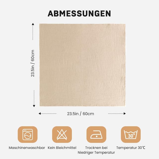 Detalle 2 de Baby Mulltücher 4er Set 60 x 60 cm