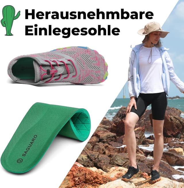 Detalle 1 de SAGUARO Unisex Barfußschuhe für Outdoor & Trail mit Zehenbox (Zero-Drop), Gr. 36–48