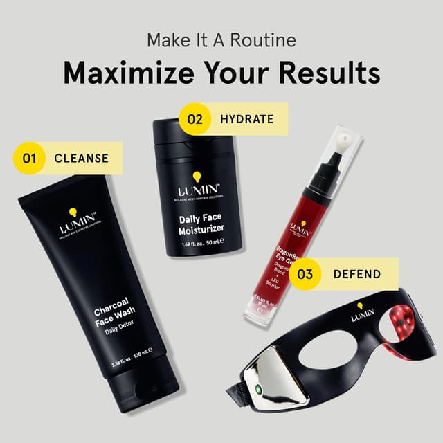 Detalle de Luminator LED Eye Mask for Men and Women (Red Light Therapy) — 3 Minutes a Day for Dark Circles & Wrinkles