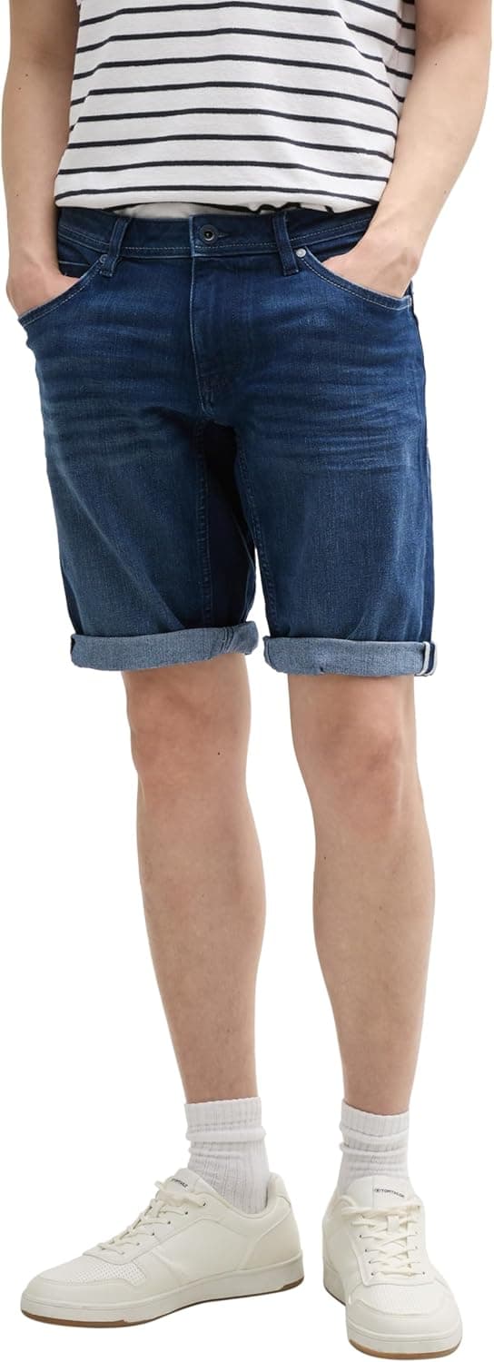 Detalle 2 de TOM TAILOR Bermuda Jeans Shorts da uomo in stile quattro tasche