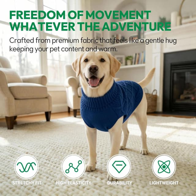 Detalle de KONVINIT maglioncini per cani senza maniche a collo alto, maglia termica morbida