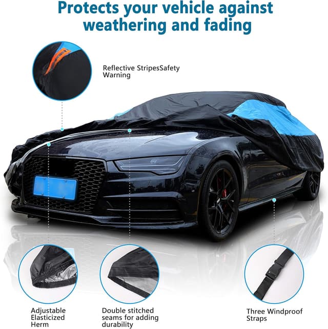Thumbnail 1 de MORNYRAY Waterproof Car Cover for Sedan 194-206 in