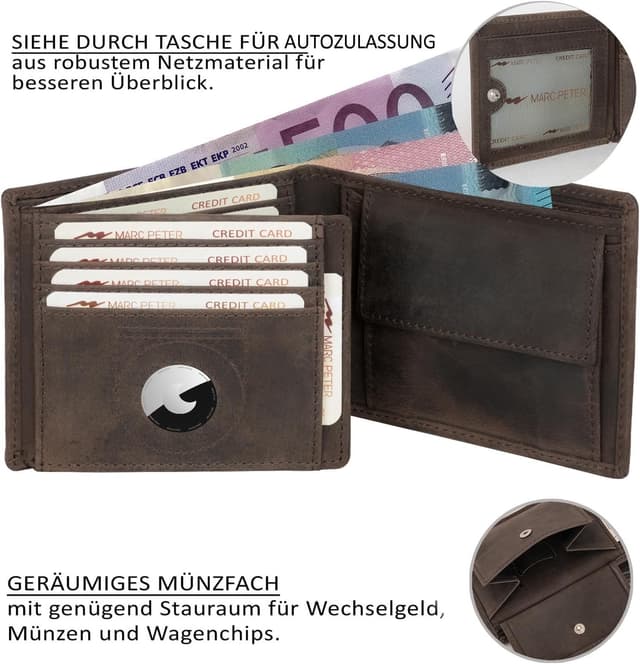Detalle 1 de Marc Peter California AirTag Wallet RFID Geldbörse