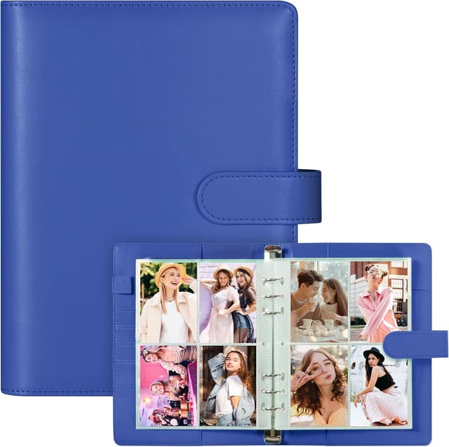Detalle de A5 K-pop Photocard Binder with 30 Pack 4-Pocket Pages, 6-Ring Album (240 card slots) and PU Leather Magnetic Closure