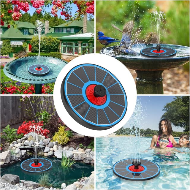 Detalle 2 de SZMP Solar Springbrunnen 3,5 W mit Glas-Solarpanel, 8 Düsen & 4 fixen Rohren