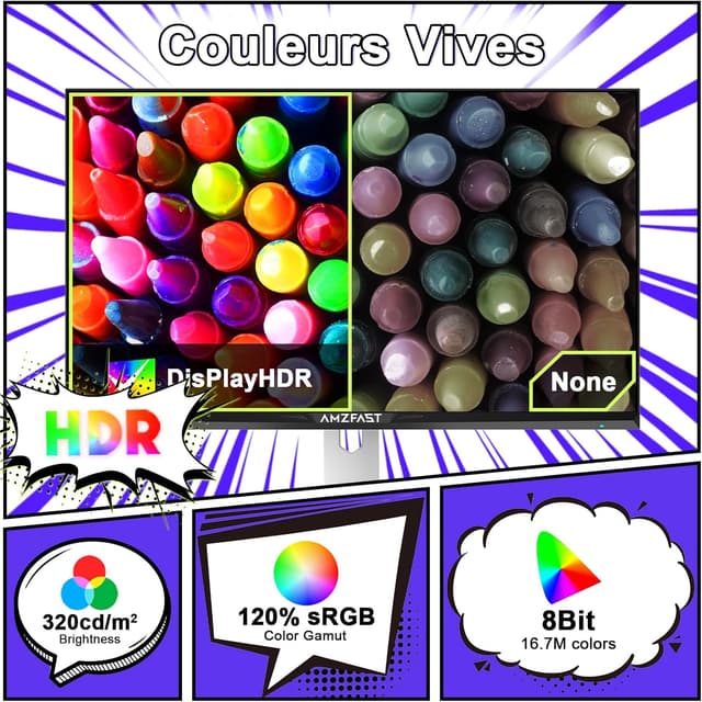 Detalle de AMZFAST AMZG25F6F Gaming-Monitor (25 Zoll, 1920x1080, 320 Hz, Fast IPS, Adaptive Sync)