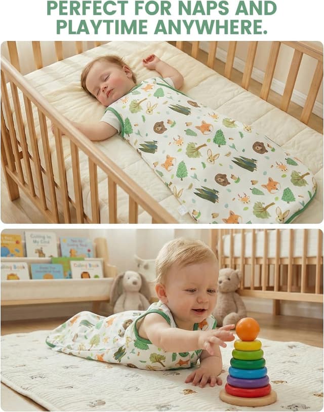 Detalle de WYTbaby 2er Pack Baby-Schlafsäcke 1,5 Tog aus 100% Baumwolle (0–24 Monate)