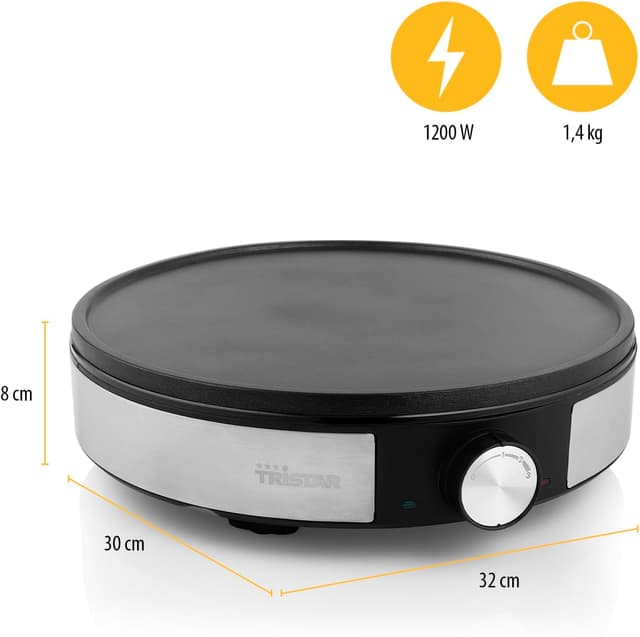 Thumbnail 5 de Tristar BP-2638 Crepera 30 cm 🍳 - Acero inoxidable, regulable