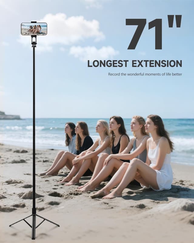 Detalle de RISEOFLE 71” Extendable Phone Tripod