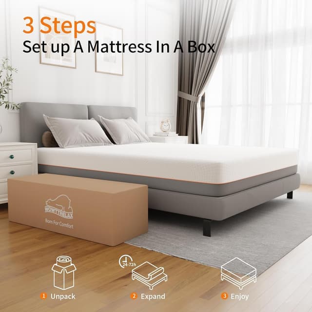 Thumbnail 6 de wowttrelax Memory Foam Mattress, 4FT6 Double (135x190x20cm), Medium Firm Gel Foam for Back Pain Support