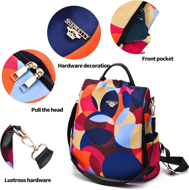 Detalle de shepretty Zaino Donna Borsa in pelle/ tessuto Oxford impermeabile casual