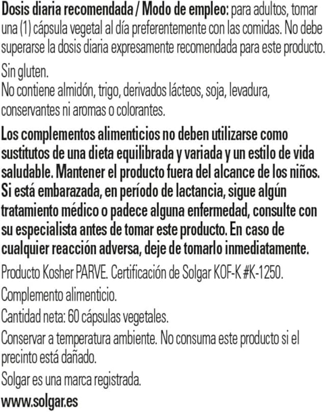 Detalle 2 de Solgar Vitamina D3 4000 UI 60 cápsulas 🍊