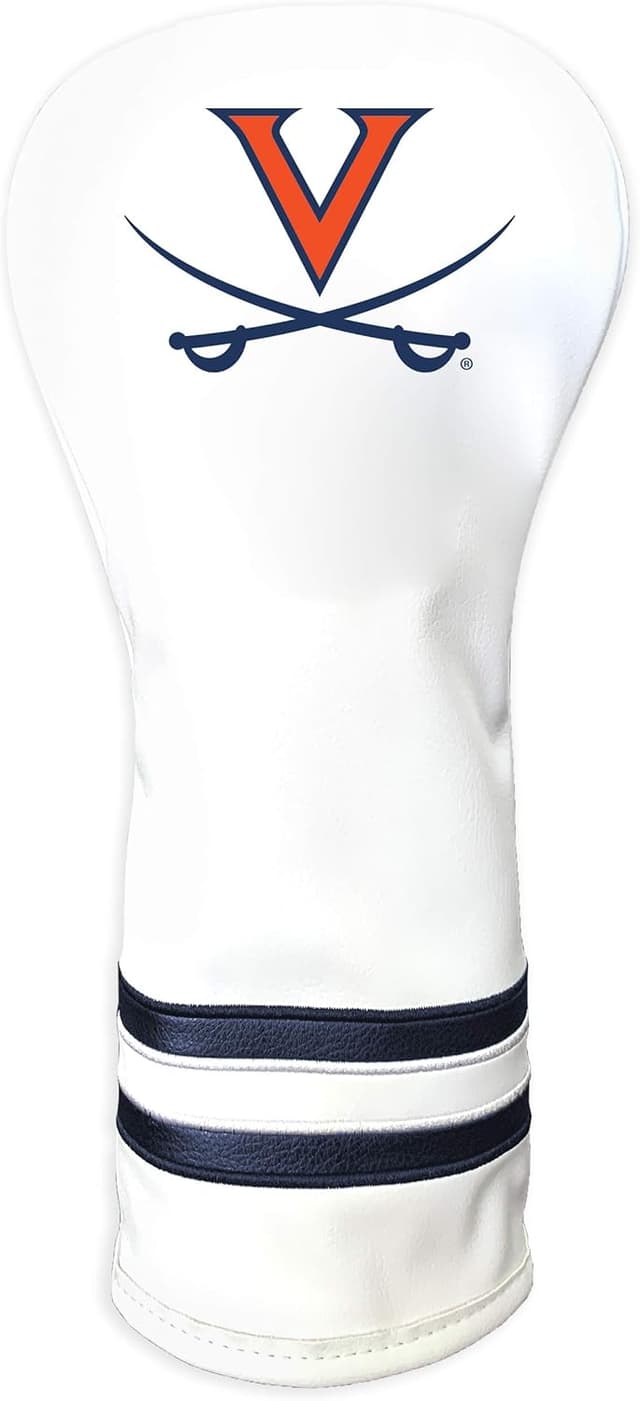 Detalle de Team Golf NCAA White Vintage Fairway Club Headcover (Form-Fitting, Retro Logo)