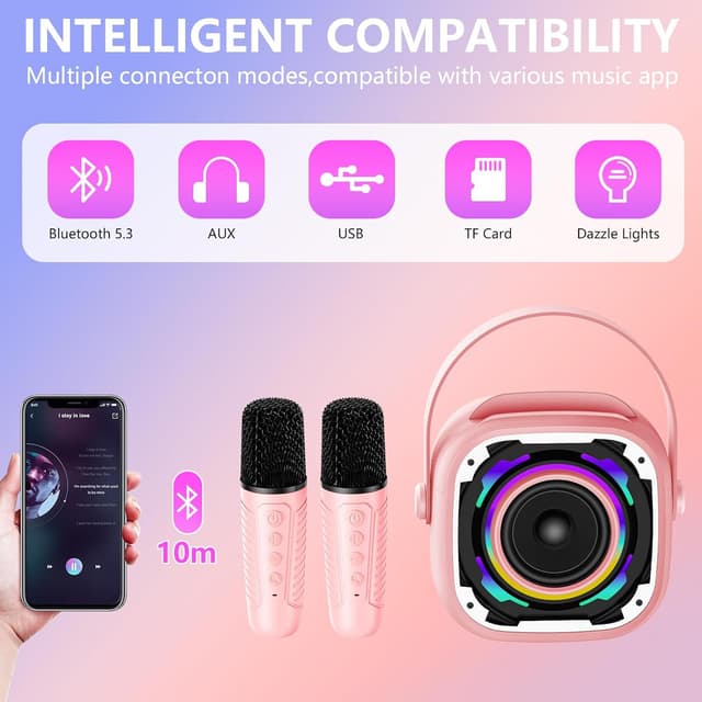 Thumbnail 2 de PKBD Mini Karaoke 2 Mics Pink