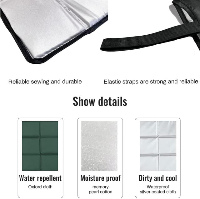 Detalle de 2er Pack Outdoor Sitzkissen Thermo – faltbare wasserdichte Sitzunterlage (39×30 cm) mit Aufbewahrungsbeuteln