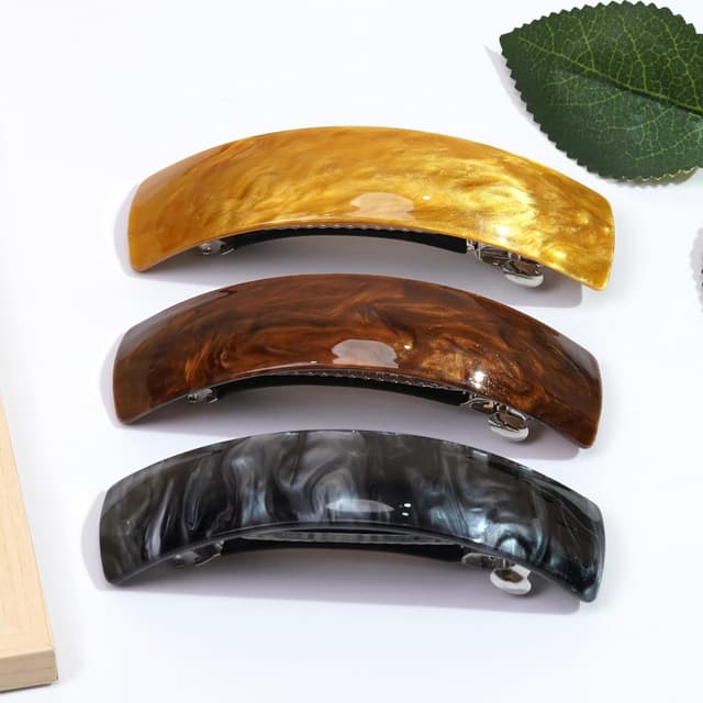 Detalle de JOYOYO 12er Set Damen-Haarspangen im französischen Retro-Design aus Acryl mit automatischer Klemme