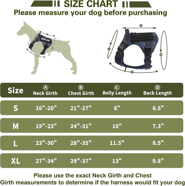 Detalle de Belababy Tactical Anti Pull Dog Harness (Denim Blue) with Handle, Adjustable Front Clip – Size L