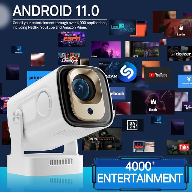 Detalle 1 de Mini Projector 4K Portable 16000L 1080P WiFi BT5.4 📽