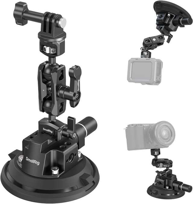 Detalle de SMALLRIG 4236B : support 4" à ventouse avec bras magique et tête sphérique (charge max. 3 kg)