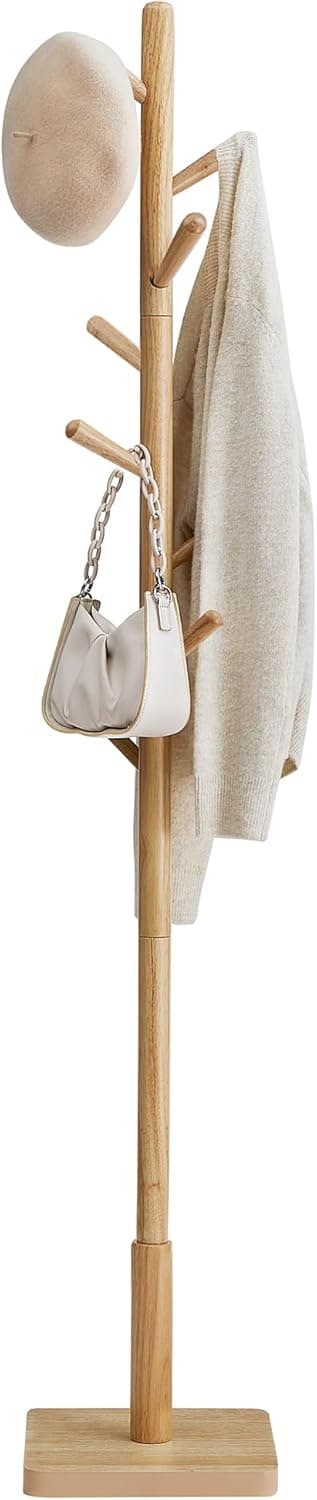 Detalle de VASAGLE Attaccapanni 8 ganci in legno Beige