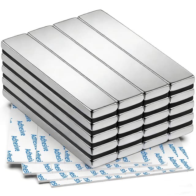 Detalle de FINDMAG 20 Pack Strong Neodymium Magnetic Strips (60 x 10 x 3 mm) with Double-Sided Adhesive