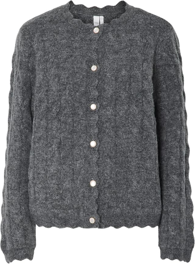 Detalle de YAS Damen Yasbubera LS Knit Cardigan – Strickcardigan mit durchgehender Frontöffnung