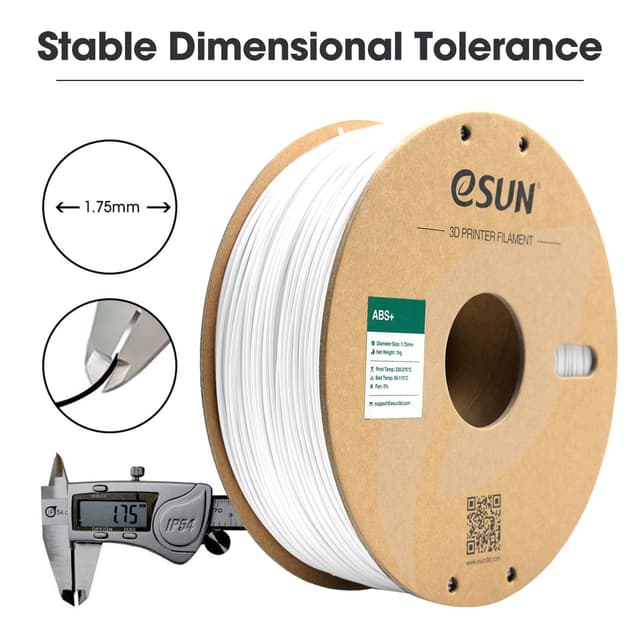 Thumbnail 4 de eSUN ABS+ Filament 1kg 1.75mm Kaltes Weiß
