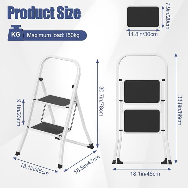 Detalle 2 de LARS360 LARS360 scala pieghevole 2 gradini 150 kg