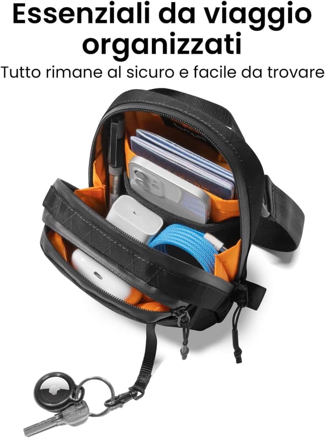 Detalle de tomtoc Borsa a Tracolla Antifurto Aviator-T37 con protezione RFID e zip bloccabile