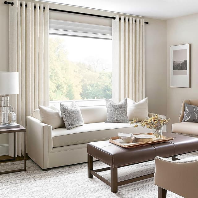 Detalle de Topfinel Cortinas Modernas Visillo Lino Transparentas 140x245cm 🪟