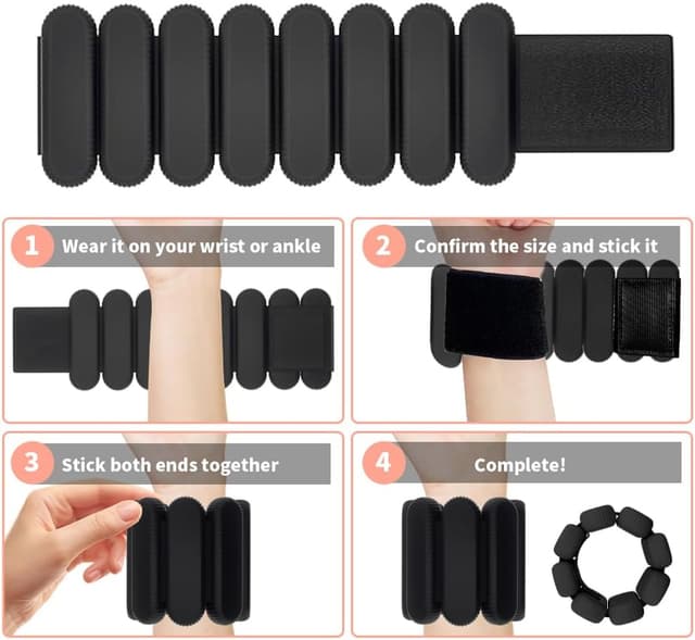 Detalle de ibforcty 2PCS Adjustable Wrist & Ankle Weights Set with Silicone Strap